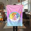 1PC Care Bears Print Flannel Blanket, High quality Comfortable for All Seasons, Home Decor, Warmth and Comfort, Perfect for Christmas Gifts
