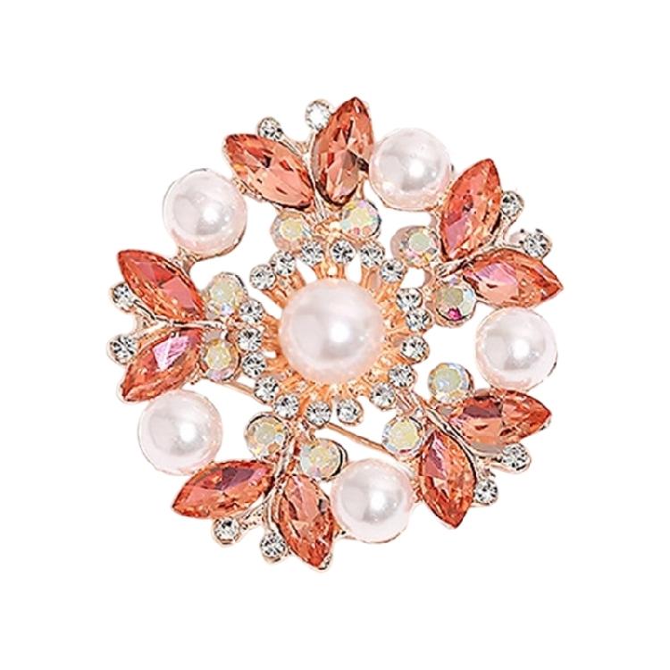 Shimmering Rhinestones Flower Brooch Multi Use Scarf Pin For Jackets Blouses Elegant Women Accessories Gift