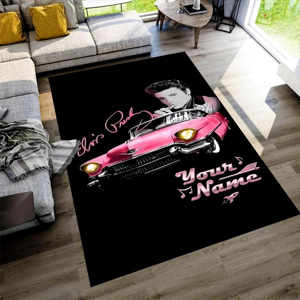 Elvis Presley Customize Your Name Area Rug Perfect for Dining Room Game Room Decorate Room Outdoor Anti-slip Rug Office Home Decor Wedding Party Gift