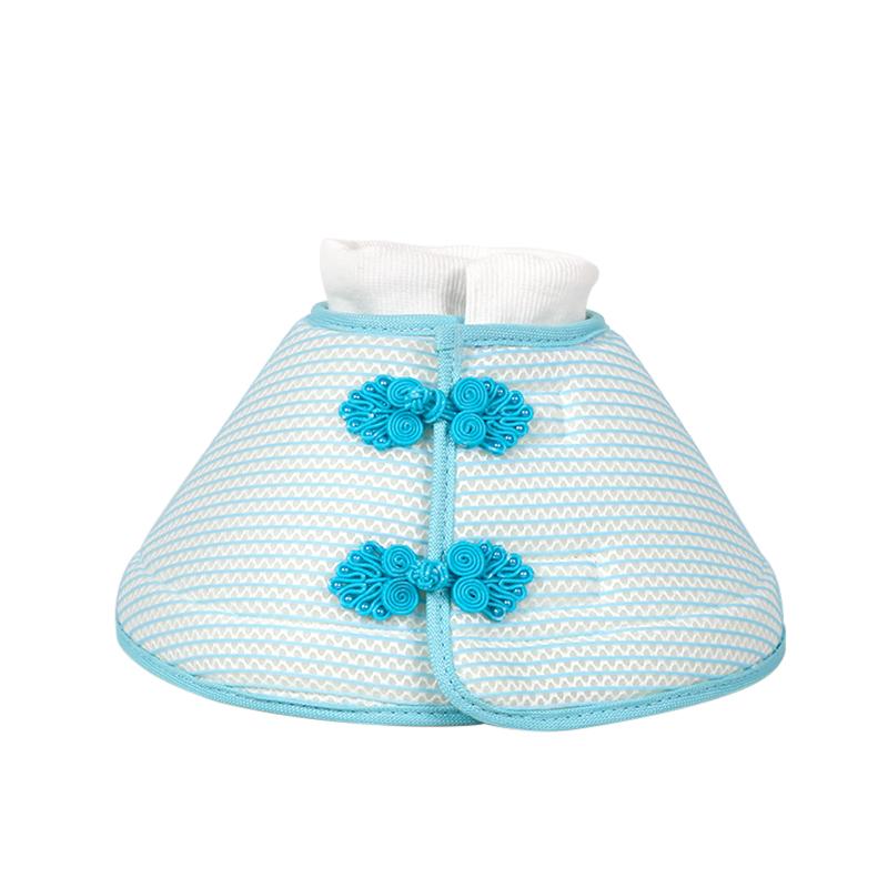 

Мягкий тканевый конус для питомца в традиционном китайском стиле, удобный, регулируемый, для защиты после операции, для кошки, собаки, дышащая губка S синий