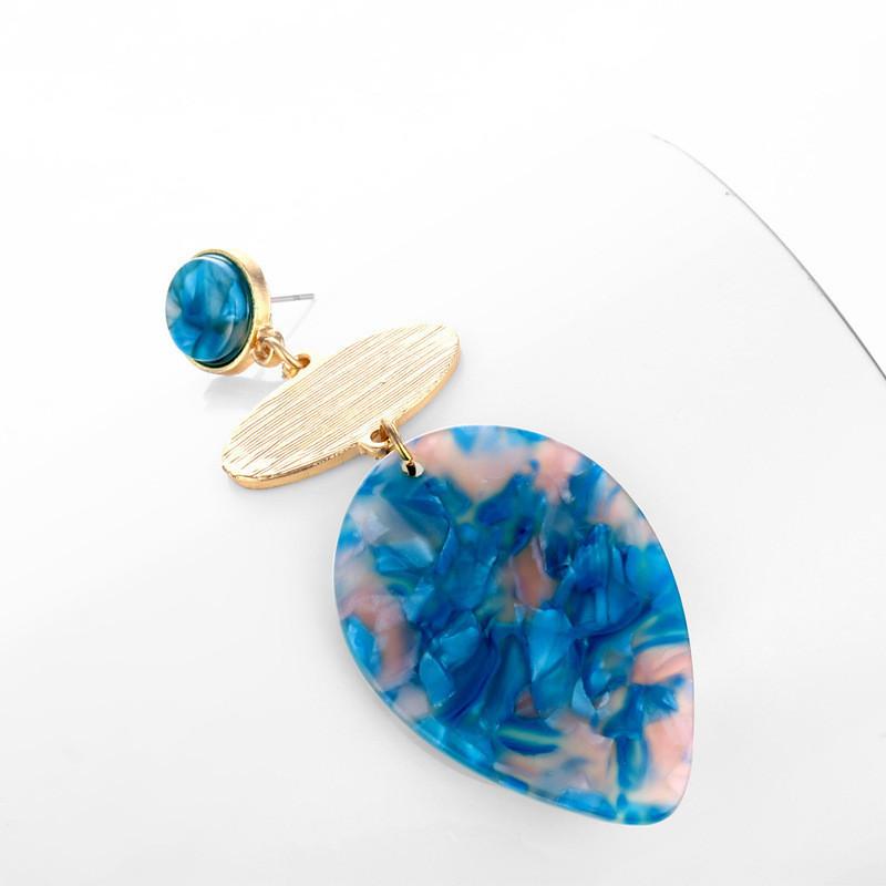 Fashionable Mixed Color Earrings Geometric Acrylic Design For Women Trendy Styles