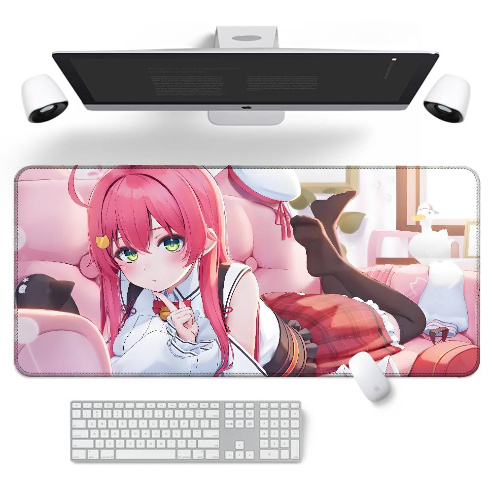 Hololive Sakura Miko Game Anime Mouse Pad Rubber Thicken Overlock Gaming Table Mat Office Computer Keyboard Pad PC Mousepad