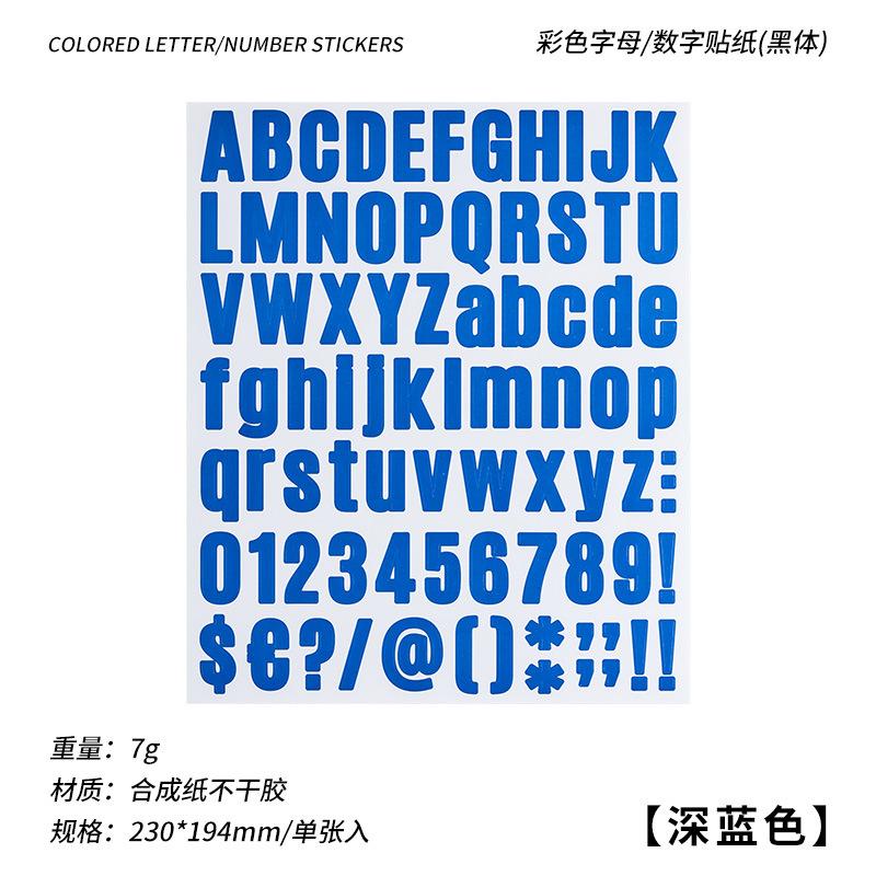 1 pc Large size Colours Numeric Letter Stickers Adhesive DIY Diary Album Scrapbooking Material handmade Junk Journal Supplies