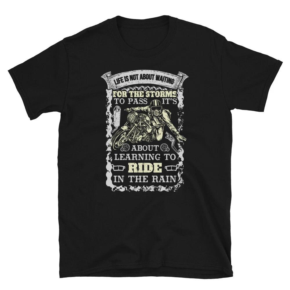Chopper Cruiser Motorbike Ride In The Rain Biker T-Shirt XL
