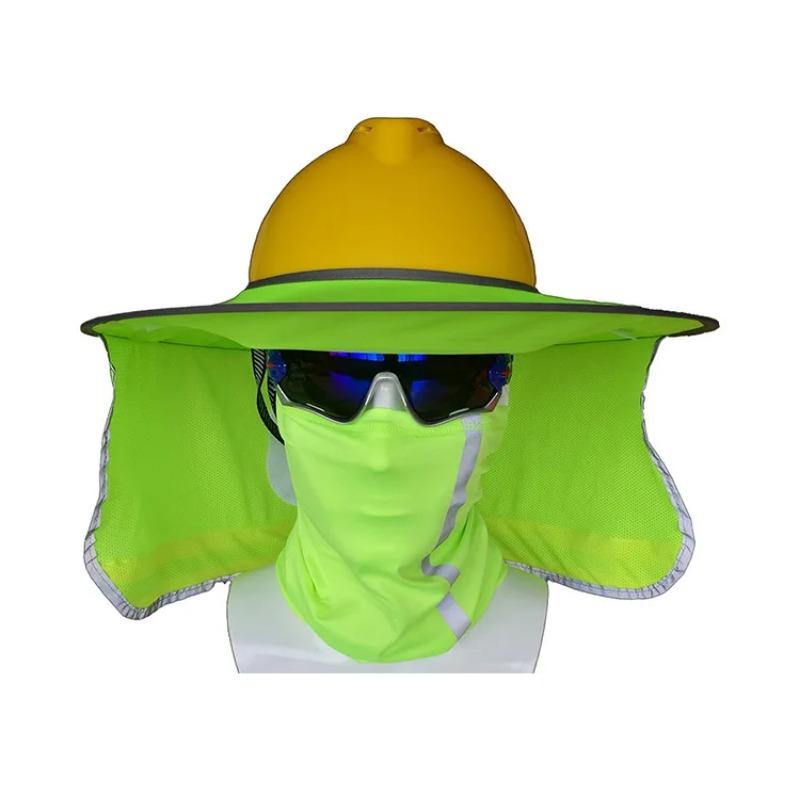 

Защитный шлем, солнцезащитный козырек, солнцезащитный щиток, светоотражающий шейный платок, установка и строительство на открытом воздухе зелёный