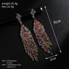 Personalized Jewelry Tassel Shiny Colorful Earrings Women's Long Slimming Drop Earrings