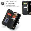 Leather Zipper Purse Phone Case for iPhone 17 Air 16E 16 15 14 12 13 11 Pro Max XS XR 8 7 Plus Flip Card Lanyard Wallet Cover