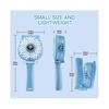 Mini Handheld Fan 2600mAh Battery Operated Fan 3 Speed Adjustable USB Rechargeable Portable Personal Fan Foldable Stroller Desk Table FanBlue