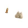 Lion Sculpture Hugging Pear Statue Collectible Tabletop Ornament Ceramic Bookend Fine Workmanship