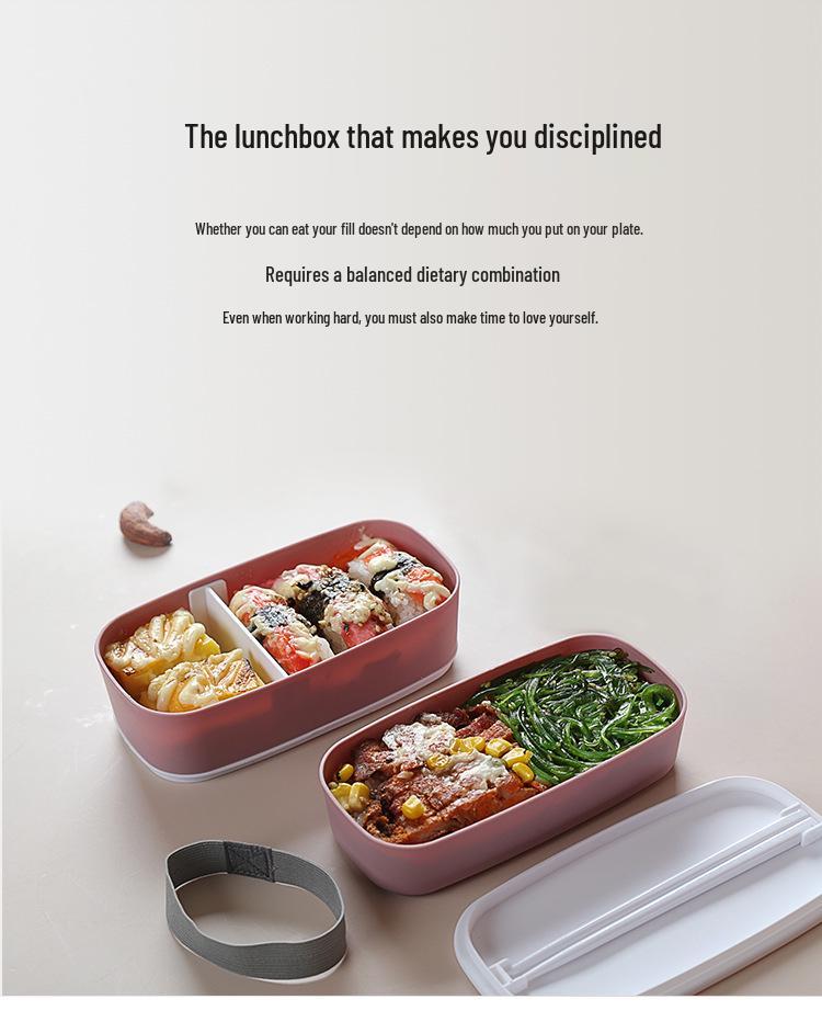 Dual-Layer Kids Lunch Box - Food-Grade, Microwave & Fridge Safe, Compartmented Plastic Bento.
