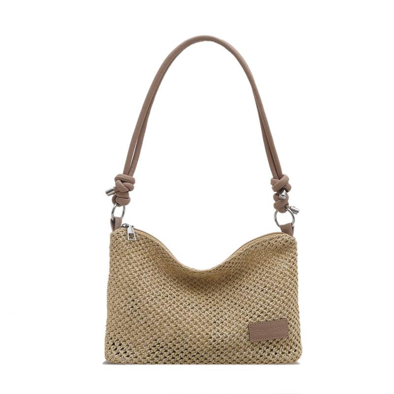 Hand Carry Casual Versatile Woven Bag Women, Summer New Fashionable Simple Straw Bag Trendy Shoulder Bag