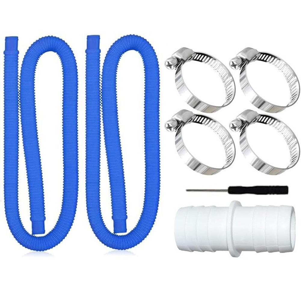 32mm Pool Hose Set With Metal Clips Easy Installation Flexible Leak-Proof Polyethylene For Above Ground Pool Pumps