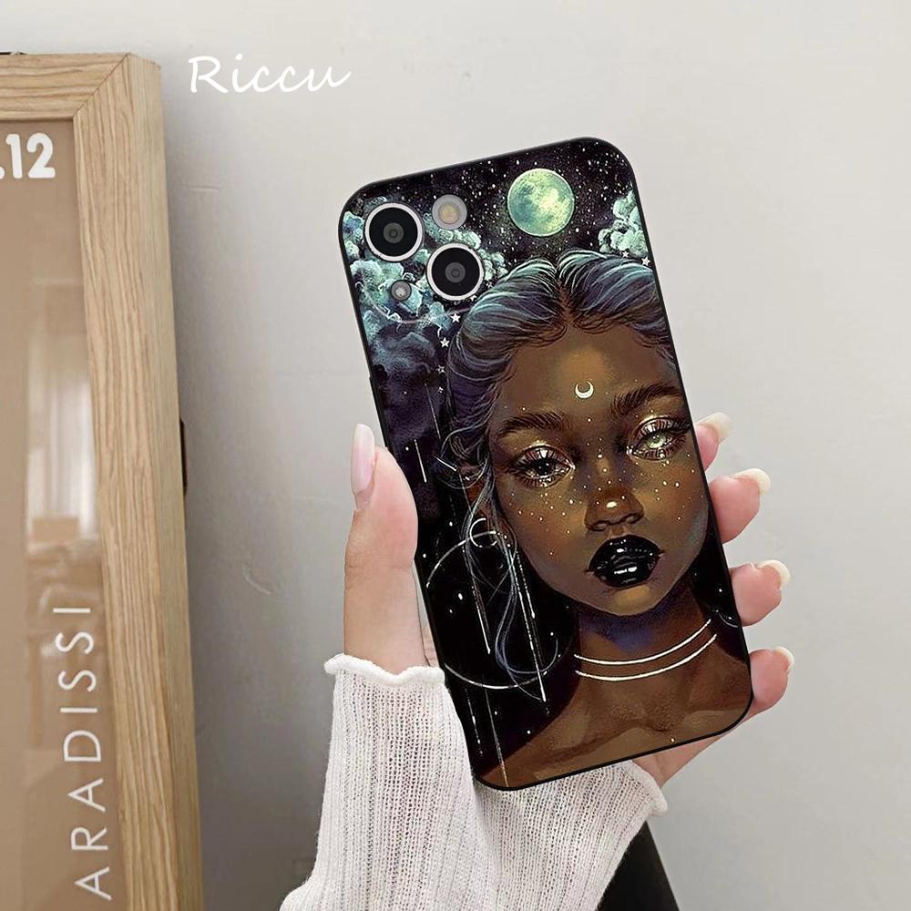 FOR IPhone 14 Afro Girls Art Soft Case for Iphone 14 11 12 Pro 8 7 Plus X 13 Pro MAX SE2020 XR XS RICCU Soft Covers