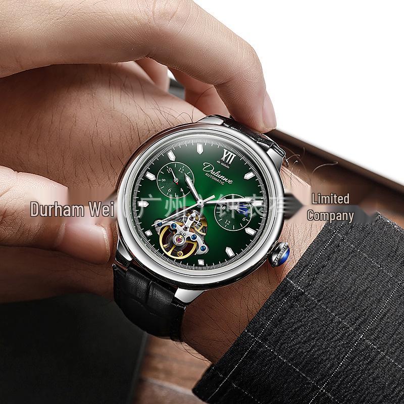 DURRENWEI Men's Blue Balloon Automatic Tourbillon Watch - Waterproof & Luminous