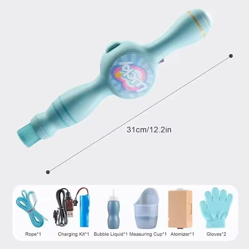1Set Elastic Smog Bubble Machine With Portable Bubble Blower For Birthday Present For Outdoor Fun Includes Bubble Water Bottles