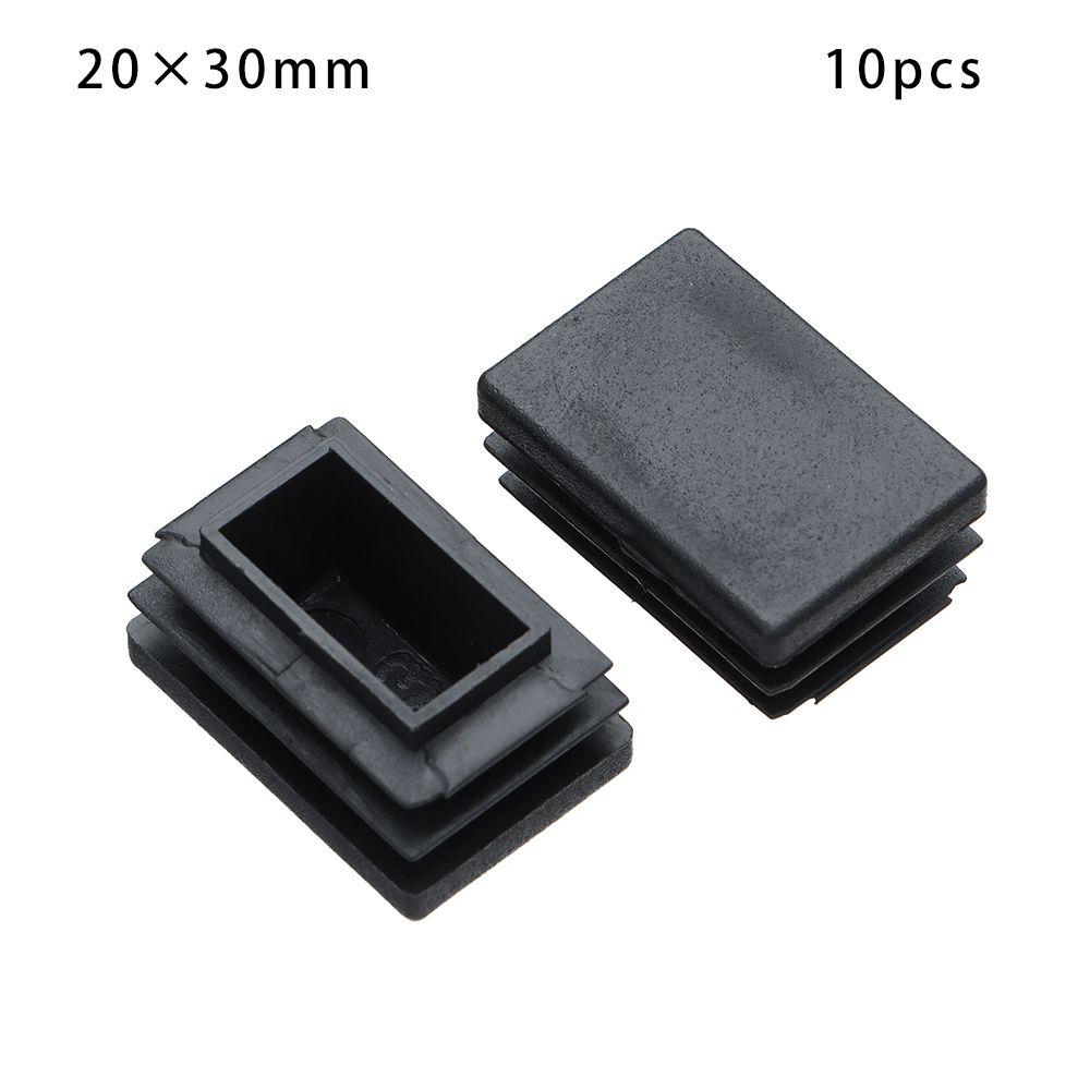 

10pcs Foot Pad Square Protected Black Plug Foot Cover Plastic Furniture Rectangular Pipe Plug