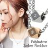 [Shinjuku Gin No Kura] Polyhedron Zirconia Surgical Stainless Steel Necklace In Rose Gold for Women, Hypoallergenic, Pink