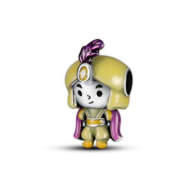 Rose Gold Leaf Bead Sparkling CZ Flower & Heart 925 Silver Dangle Charms Fit Original Fasion Bracelet Diy