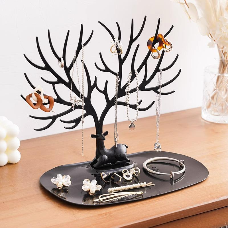 Creative Antler Tree Jewelry Holder: Earring, Bracelet, and Ornament Storage Rack for Home Decor