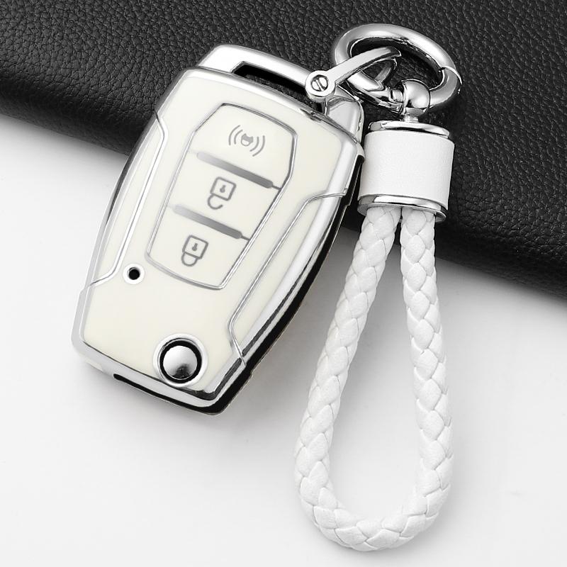 Soft Tpu Car Key Case Cover Shell For Ssangyong Kyron 2 Sanka Actyon Korando Tivoli 3 Buttons Smart Keyless Keychain Accessories