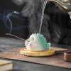 Pufferfish Incense Stick Holder Resin Globefish Tea Pet Figurine Incense Burner Home Office Tea Room Table Decoration Ornament
