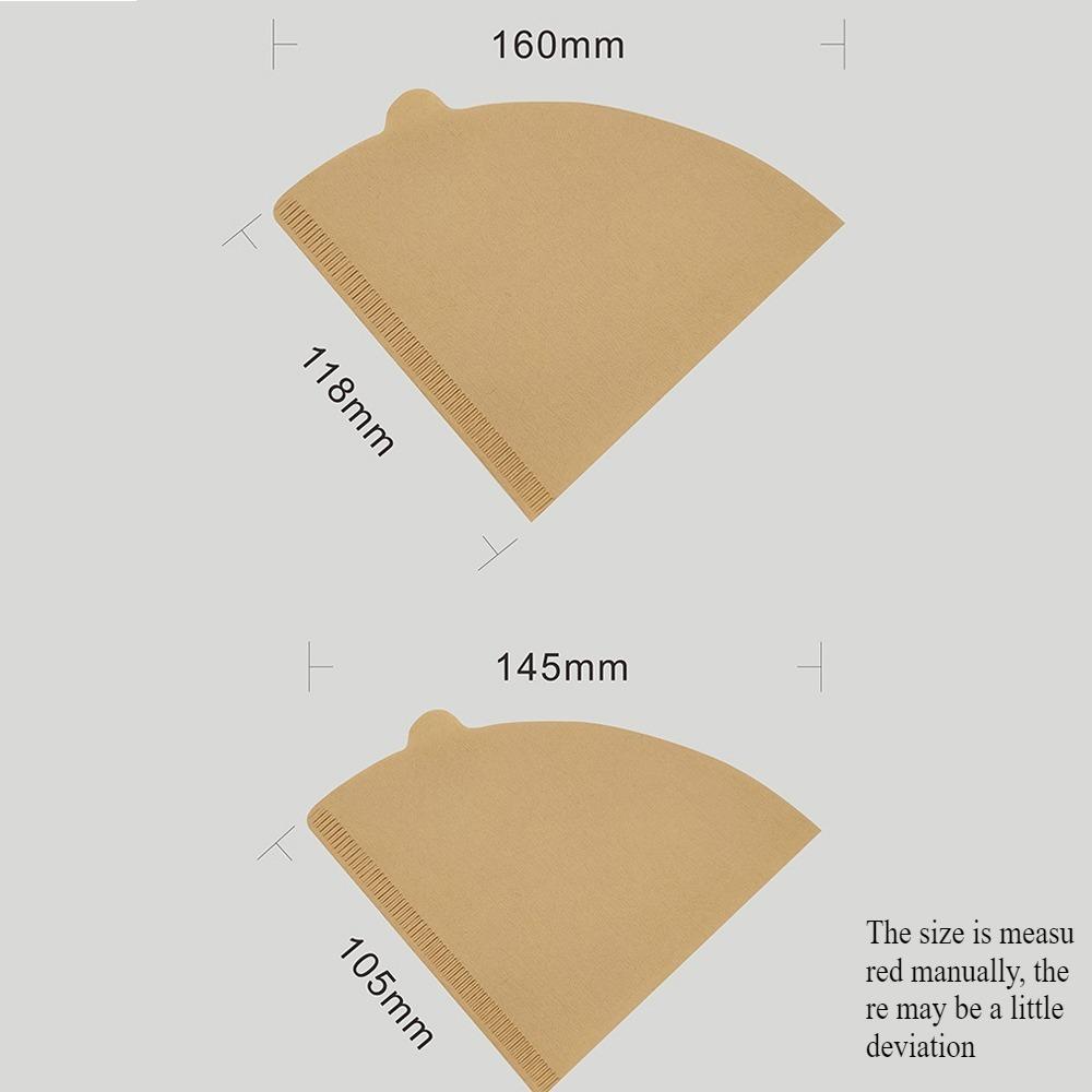 D5 100 Kaffeefilter Ungebleichte Konische Filter, Einweg aus Natürlicher Bambusfaser, für Manuelle/Tragbare Kaffeefiltermaschinen