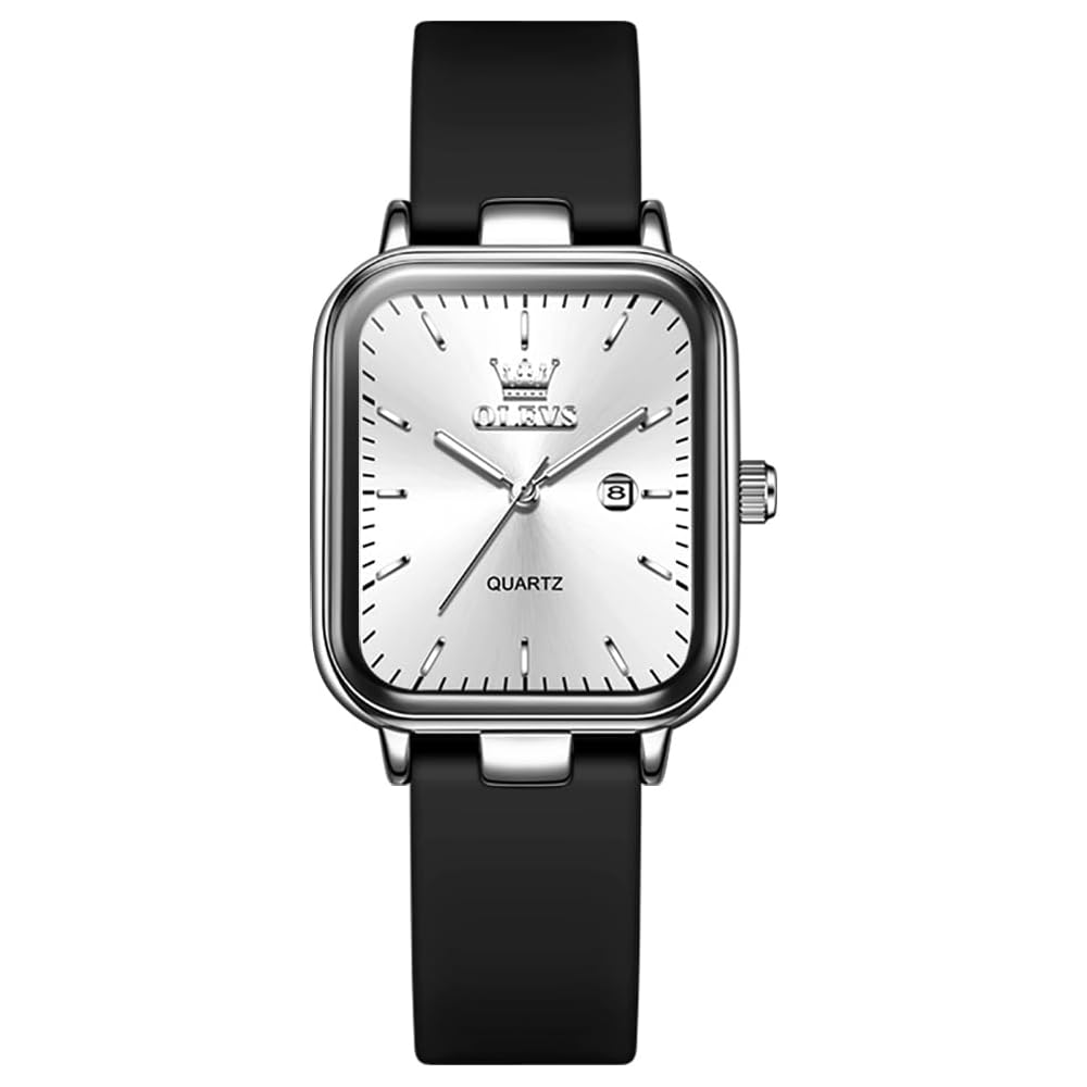 OLEVS Women s Classic Quartz Watch with Silicone Band Elegant Design for Women