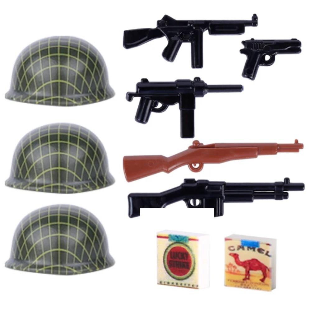 

MOC WW2 Військова Зброя Будівельні Блоки 98K Каски Аксесуари Цеглини Іграшки Подарунок для Хлопчиків