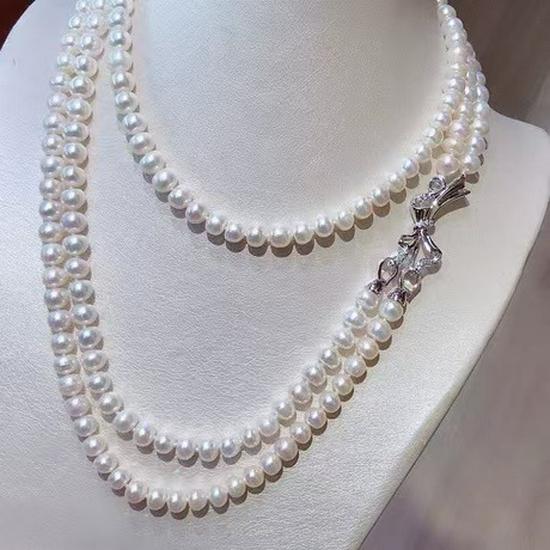 Exquisite Long Freshwater Pearl Necklace: Women's Versatile Fashion Jewelry Chain