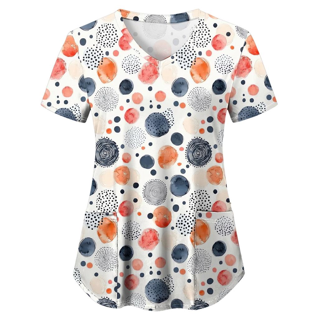 Uniforme Sanitario Enfermera Clínica Enfermería Mariposa Ropa de Trabajo Hospital Camiseta Camiseta Manga Corta Blusa Cuidadora Mujeres Trabajadoras Médico