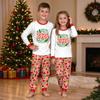 Matching Parent-Child Christmas Print Crewneck Top and Jogger Pants Set