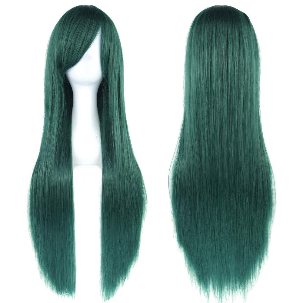 Heat Resistance Long Synthetic Hair 80cm Anime Straight Hairpiece Halloween Cosplay Wigs  Costume