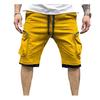 Cargo Shorts Elastic Waist Multiple Pockets Shorts Zipper Drawstring Streetwear Casual Knee Length Summer Shorts Male Clothes
