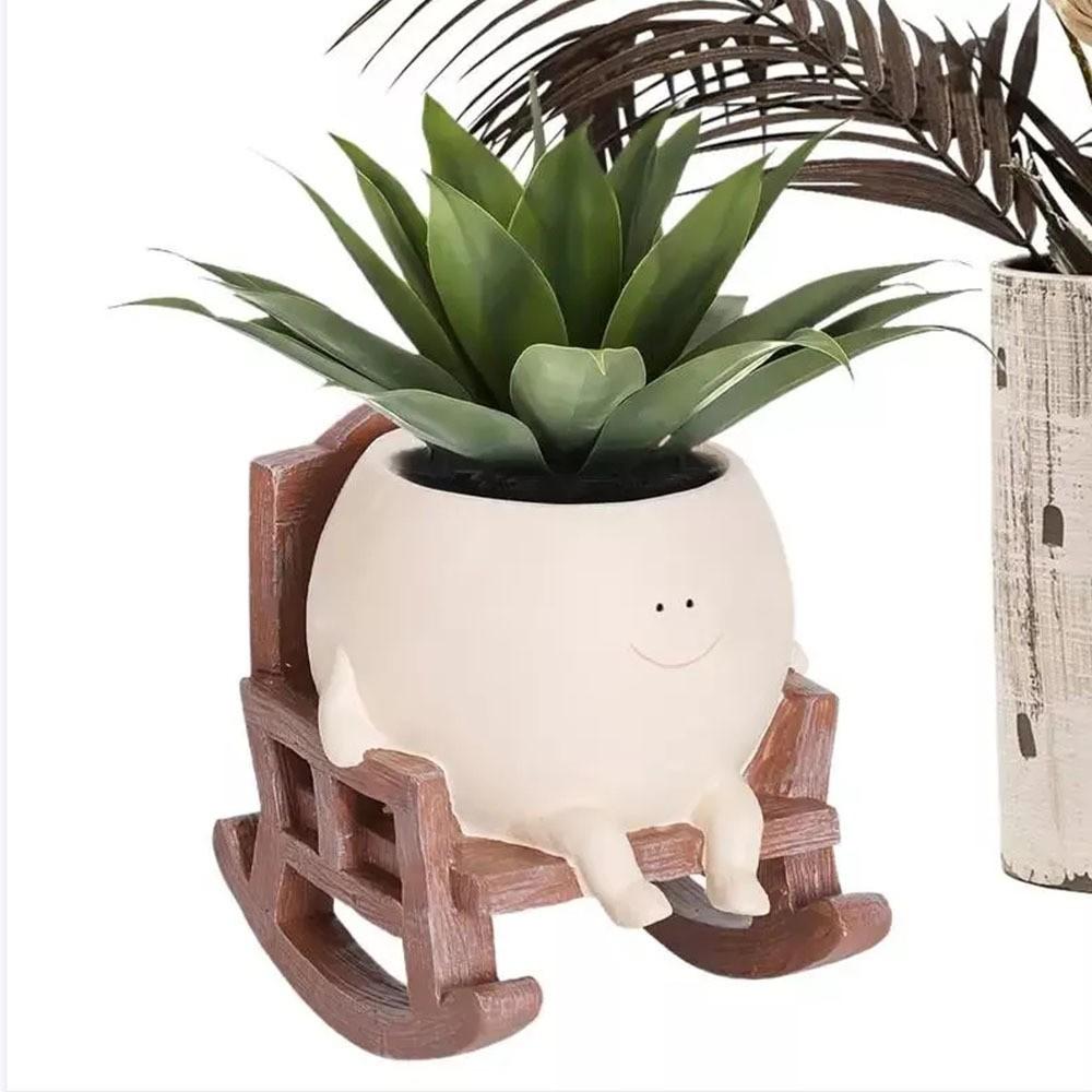 Entzückender Kreativer Niedlicher Schaukelstuhl Sukkulenten Pflanztopf Dekorative Büro-Vase