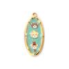 1PC Bear Heart Printed 304 Stainless Steel Pendants 18K Gold Plated Multicolor Enamel Charms Making Necklace  Jewelry Findings