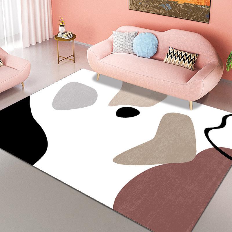 Retro Geometric Style Living Room Carpet Bedroom Bedside Carpet Modern Minimalist Luxury Floor Mat