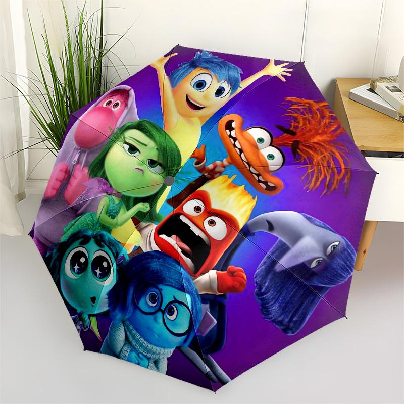 

Emotions, Inside Out Themed Automatic Opening and Closing Umbrella, Brightly Colored 8-rib Portable Umbrella, Suitable for Men and Women, A