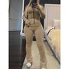 Women's Slim Fit Tracksuit Long Sleeve Zip Front Cardigan High Waist Flared Leg Pants Matching Two Piece Outfit