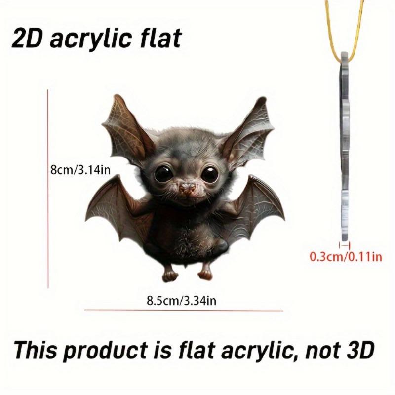 Entzückender 2D-Fledermaus-Anhänger aus flachem Acryl: Autoanhänger, Rucksackanhänger und Schlüsselanhänger