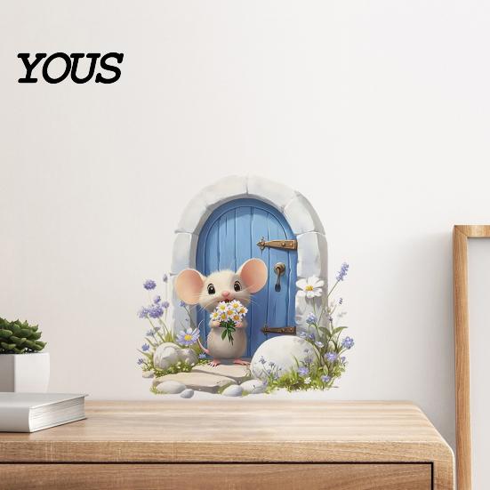 Versatile Wall Surface Stickers 3D Mouse Sticker, Realistic Easy Peel And Stick Decal, Waterproof Decorative Cabinet Door PVC Art for