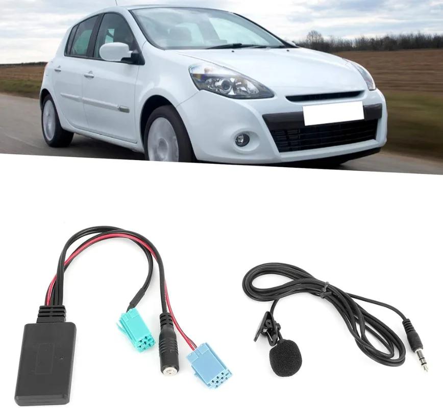 Cable 6Pin Cable Car Stereo AUX‑IN Adapter with Microphone Fit for Clio/Espace/Megane