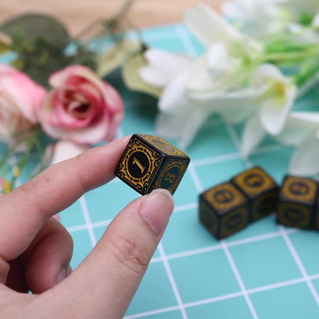 10 Piezas Dados Poliédricos Acrílicos Únicos Bordes Cuadrados Dados de Rol Dados de Juego de Mesa de 6 Caras Superficie Lisa