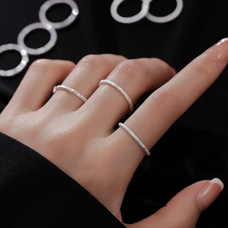 Solid 999 Sterling Silver Plain Band Ring: Unisex Simple Tail or Index Finger Ring