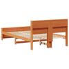 Bed Frame with Headboard Wax Brown 120 x 190 cm Wood Based Material