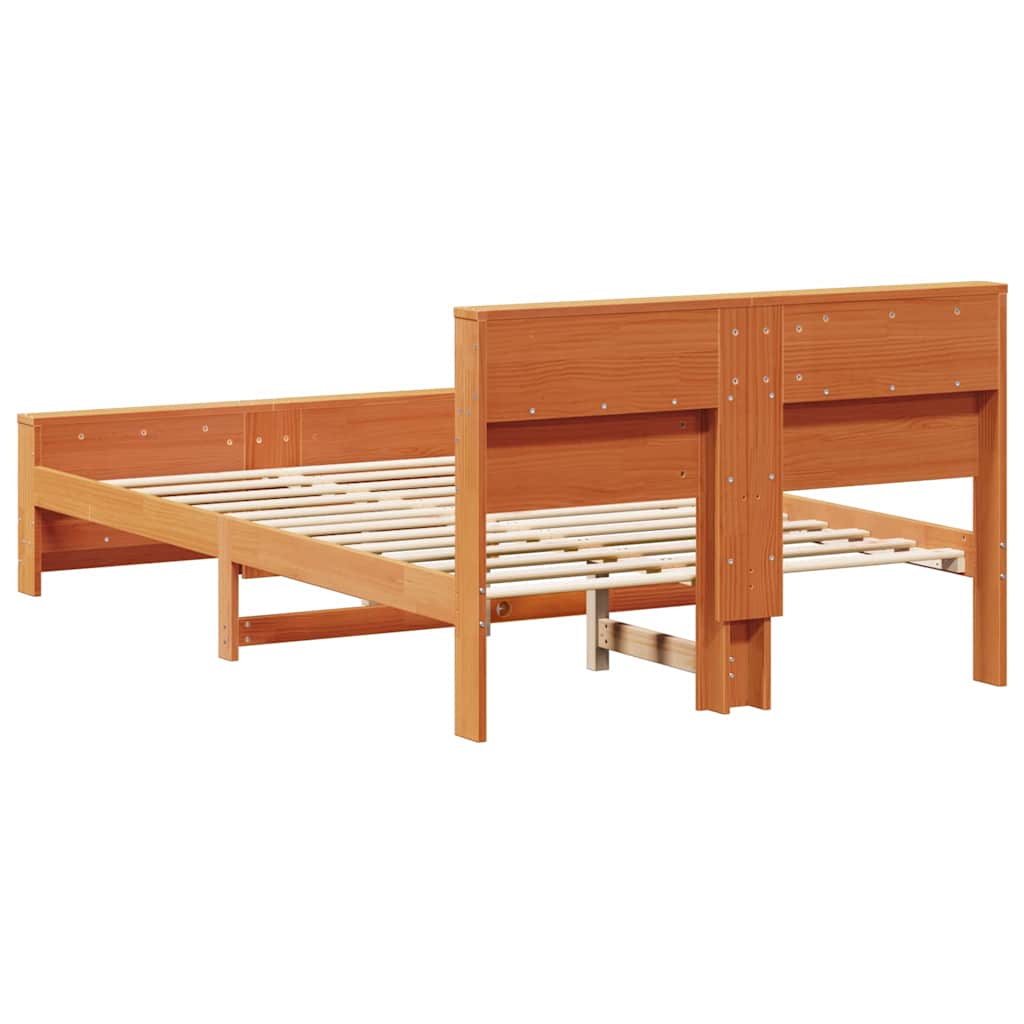 Bed Frame with Headboard Wax Brown 120 x 190 cm Wood Based Material
