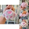 Cat Claw Keychain Plush Toy With Silver Chain For Bags And Keys