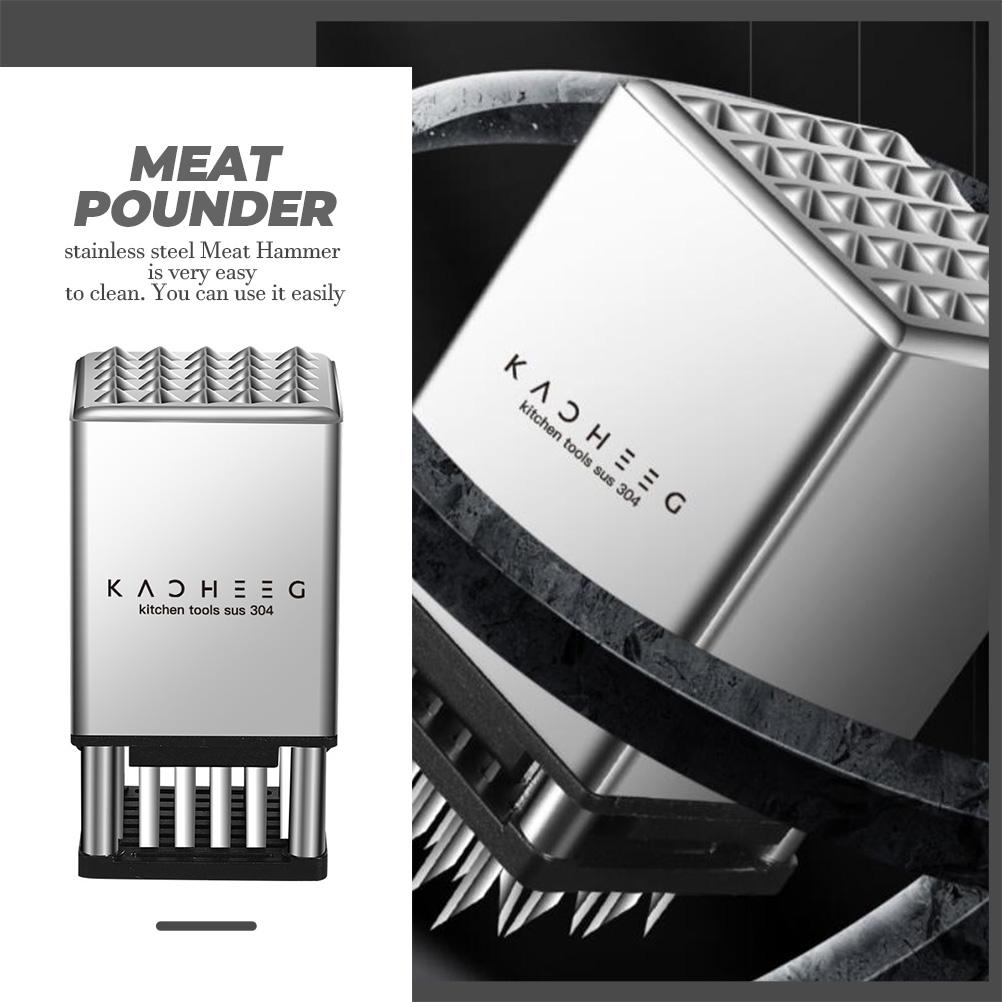 Meat Grinder Stainless Steel Hammer Mallet Pounder Tenderizer Machine Silver Tool