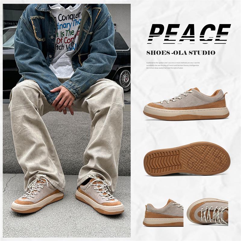 Pantofi sport casual de toamnă 2024 pentru bărbați, stil retro, cu talpă groasă, pentru drumeție