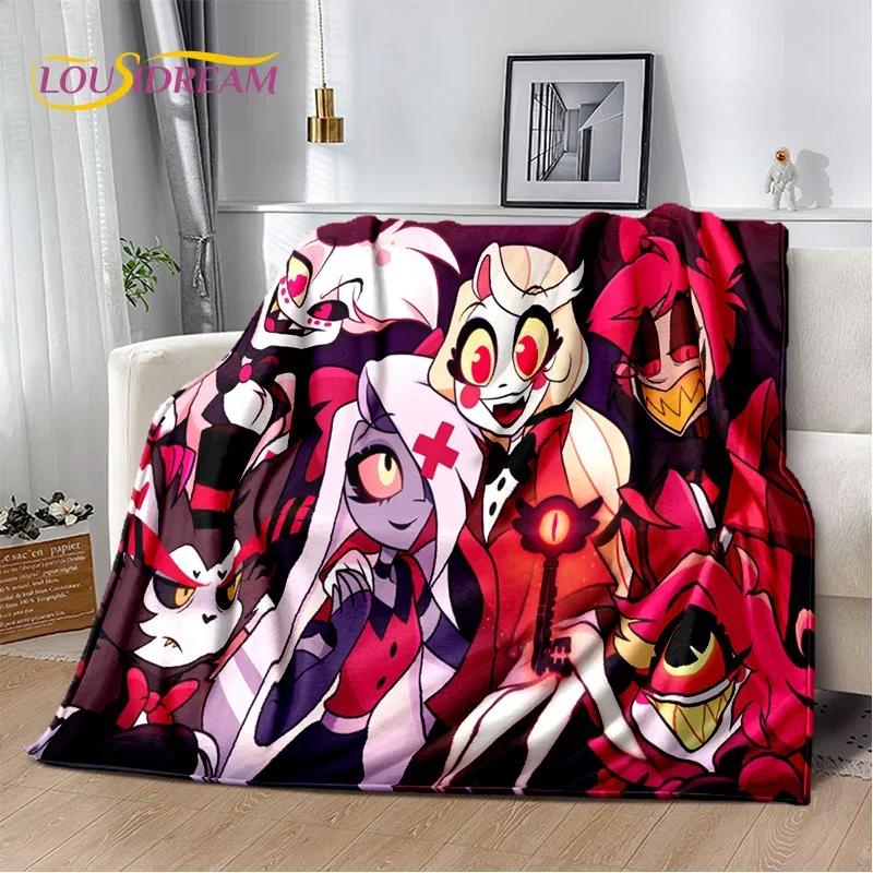 Cartoon H-Helluva Boss Blitzo H-Hazbin Hotel Soft Flannel Blanket for Bed Bedroom Sofa Picnic,Throw Blanket for Outdoors Leisure