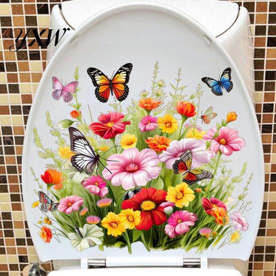Long-lasting Wall Stickers Vibrant Butterfly Flower Pattern Easy to Adhesive Decals Apply Long-Lasting Decoration Removable Elegant Home Decor